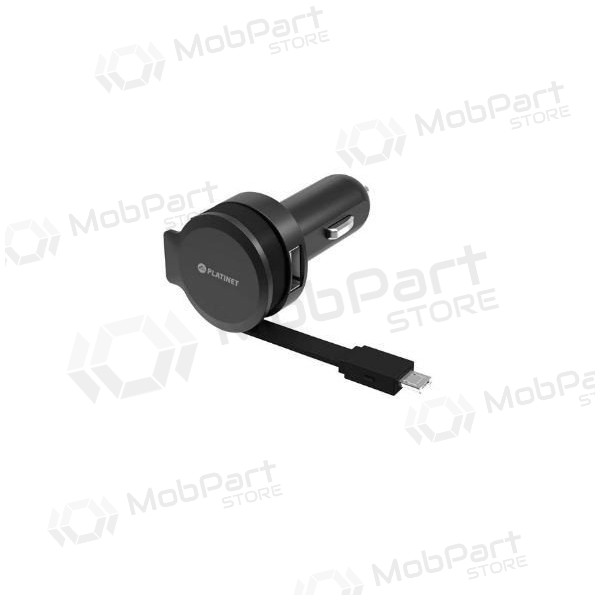Φορτιστης αυτοκινητου Platinet MicroUsb (1xUSB 2.4A) (μαύρος)