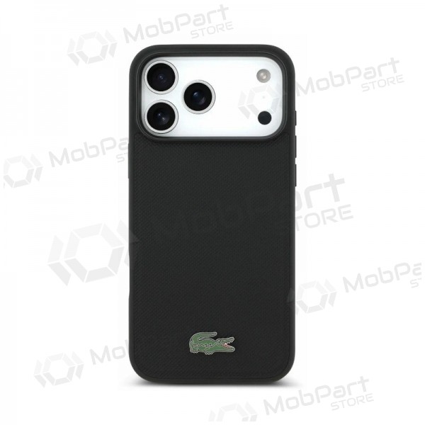 Θήκη Apple iPhone 18 Pro - Lacoste PVC Petit Pique Semi Wrap Embossed MagSafe (μαύρο)