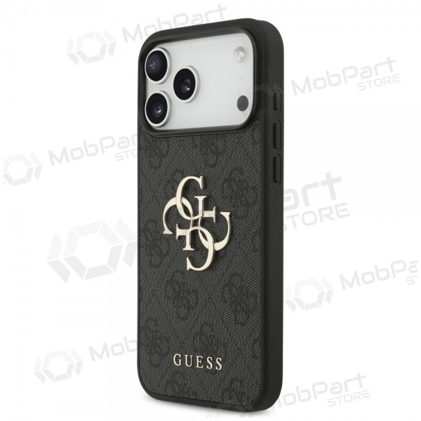Θήκη Apple iPhone 17 Pro Max - Guess PU 4G Metal Logo (γκρι)
