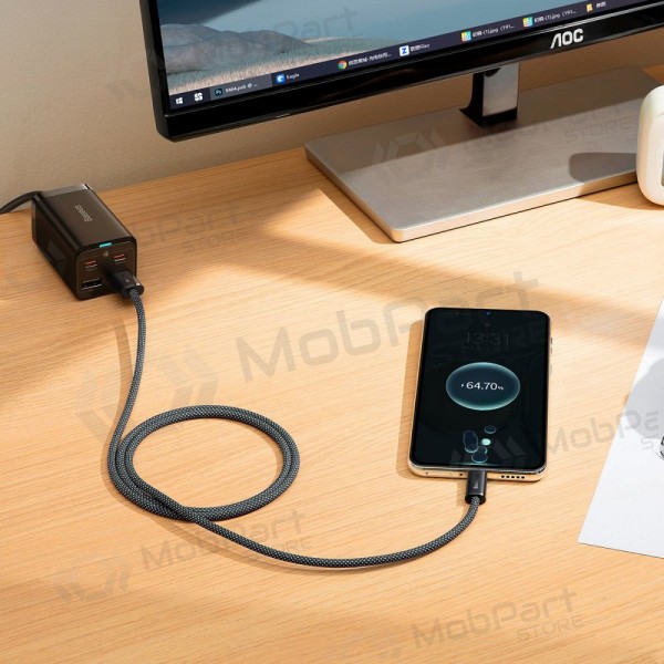 USB καλώδιο Baseus Dynamic 100W USB-A to Type-C 1.0m γκρί CALD000616