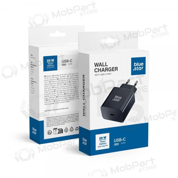 Φορτιστής τηλεφώνου Blue Star TFB-TC-20WPD 20 W USB-C μαύρος