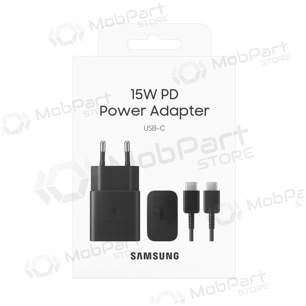 Φορτιστής γνησια Samsung EP-T1510XBEGEU 15W + καλώδιο Type-C 1m στη συσκευασία μαύρος