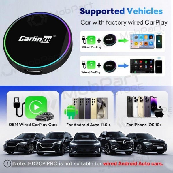 Προσαρμογέας CarPlay Carlinkit HD2CP Pro ασύρματο Android Auto μαύρο