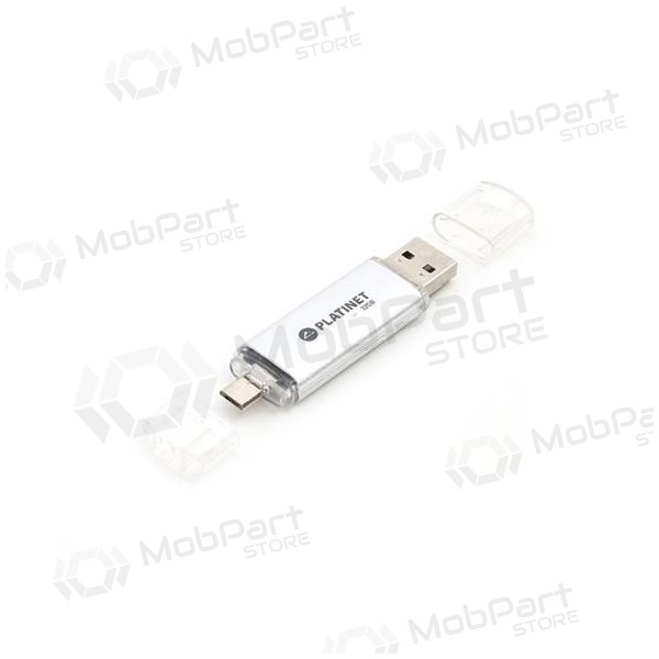 Μονάδα flash Platinet 32GB OTG USB 2.0 + microUSB (ασήμι)