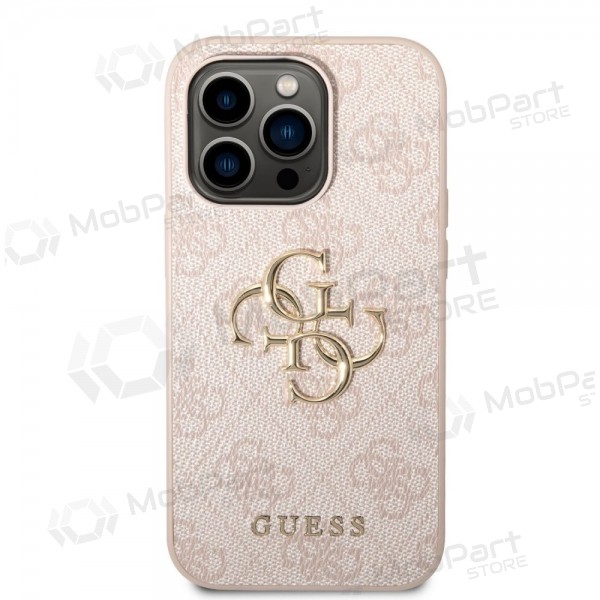 Θήκη Apple iPhone 14 Pro Max - Guess PU 4G Metal Logo (ροζ)