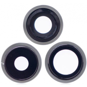 Apple iPhone 13 Pro τζαμάκι κάμερας (3τεμ) (ασήμι) (με πλαίσιο)