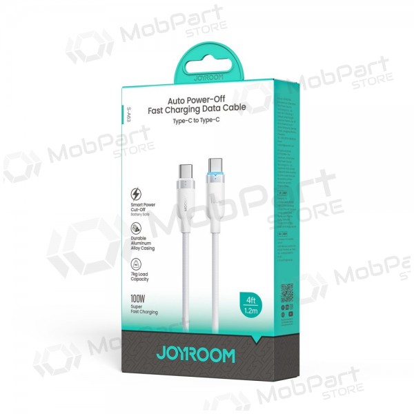 Καλώδιο USB-C Joyroom S-A63 USB-C σε USB-C 1.2 m 100 W λευκό