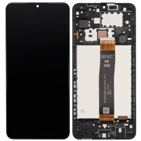Ekranas Samsung A125 A12 2020 su lietimui jautriu stikliuku και rėmeliu Black γνησια