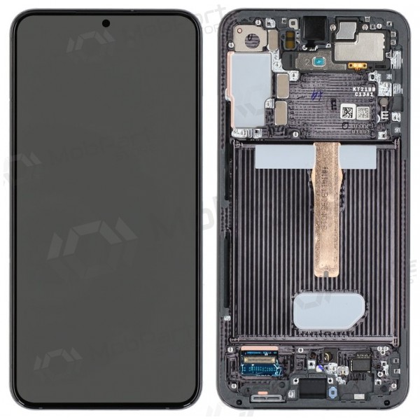 Ekranas Samsung S906 S22 Plus su lietimui jautriu stikliuku και rėmeliu Black OLED (real size)