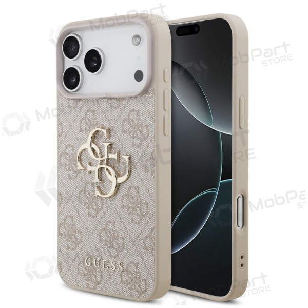 Θήκη Apple iPhone 17 Pro Max -Guess PU 4G Metal Logo- (ροζ)