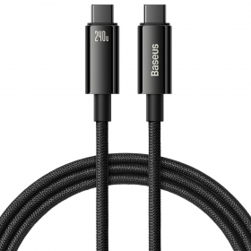 USB-C καλώδιο Baseus Tungsten CAWJ040001 USB-C σε USB-C 1 m 240 W μαύρο