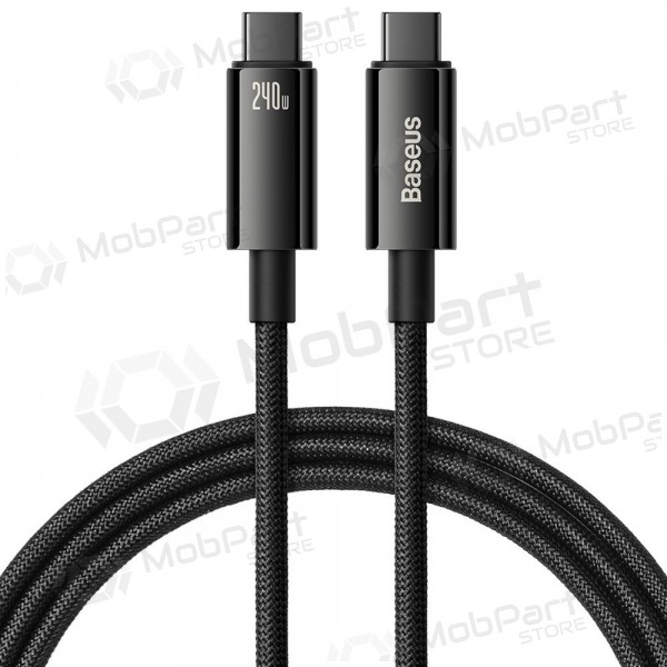 USB-C καλώδιο Baseus Tungsten CAWJ040001 USB-C σε USB-C 1 m 240 W μαύρο