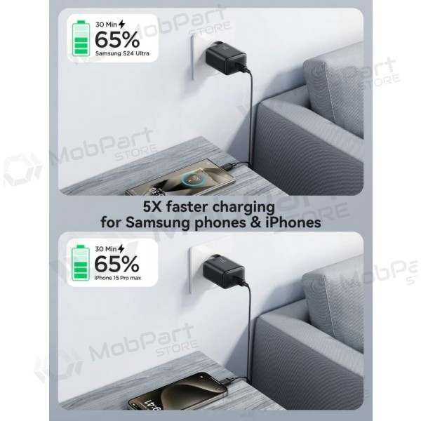Φορτιστής Joyroom JR-TCF23 USB-C 25W + USB-C to USB-C cable 1.0m μαύρος
