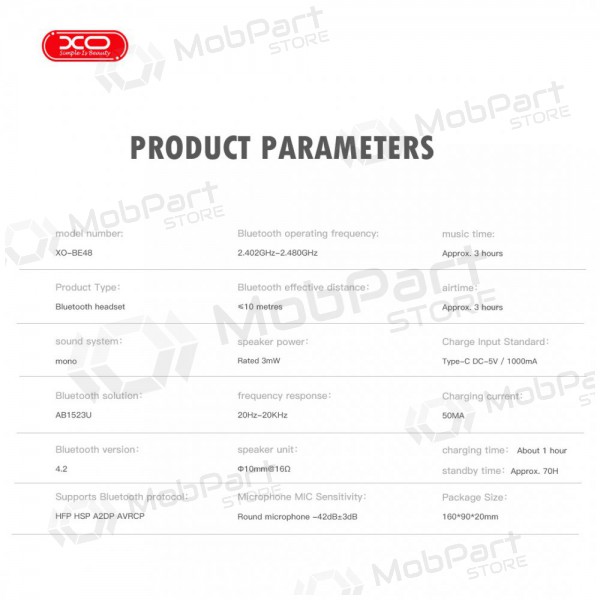 Ασύρματος handsfree ακουστικα XO BE48