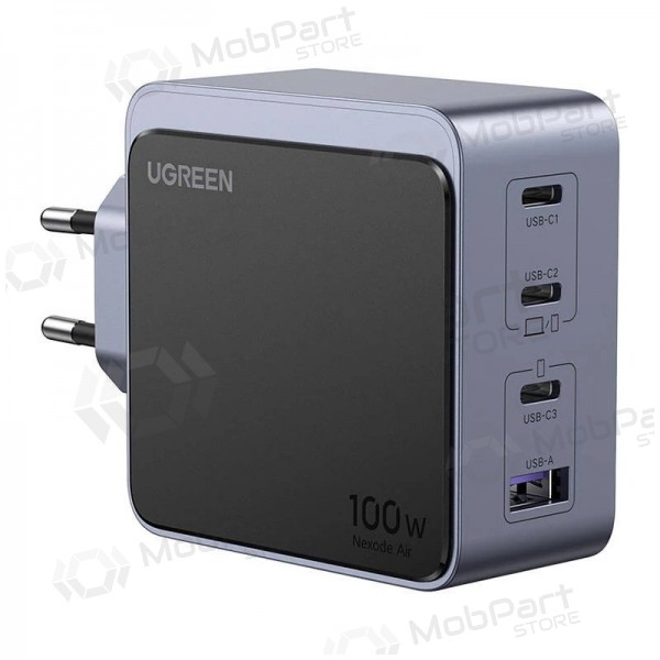 Φορτιστής δικτύου Ugreen X565 100 W GaN 3x USB-C + USB-A γκρι