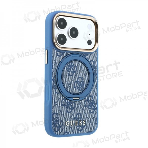 Θήκη Apple iPhone 18 Pro -Guess PU 4G Ring Stand MagSafe- (μπλε)