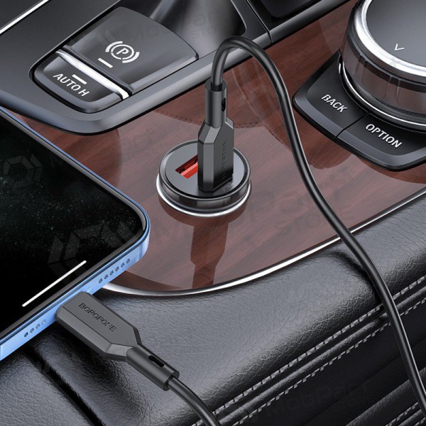 Φορτιστής automobilinis Borofone BZ18A USB-A/Type-C PD20W+QC3.0 + Lightning (μαύρος)