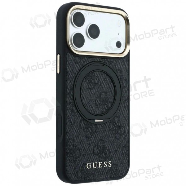 Θήκη Apple iPhone 18 Pro Max -Guess PU 4G Ring Stand MagSafe- (μαύρη)