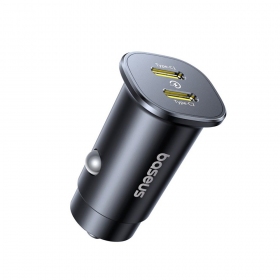 Φορτιστης αυτοκινητου Baseus GoTrip 2xUSB-C 30W μαύρος C00072300123-01