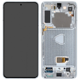 Samsung Galaxy S21+ οθόνη (ασήμι) (με πλαίσιο) (γνησια)