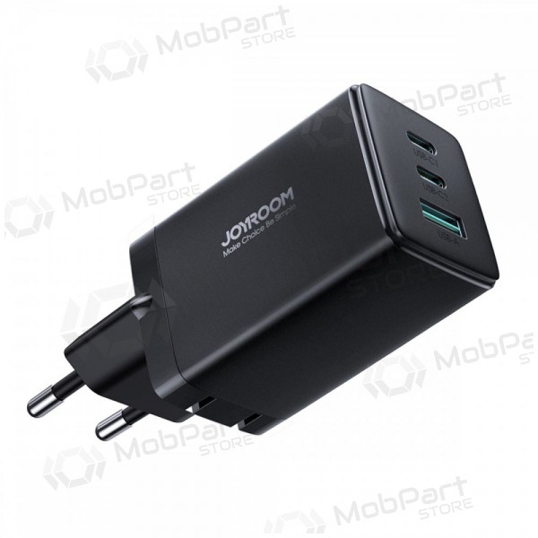 Φορτιστής buitinis Joyroom GaN JR-TCG01 2xUSB-C/USB-A 65W + USB-C cable 1.2m μαύρος