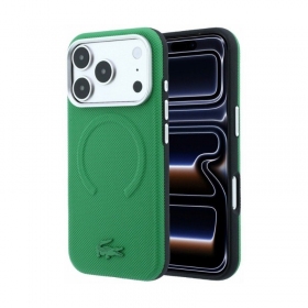 Θήκη Apple iPhone 18 Pro - Lacoste PVC Petit Pique Semi Wrap Embossed MagSafe (πράσινο)