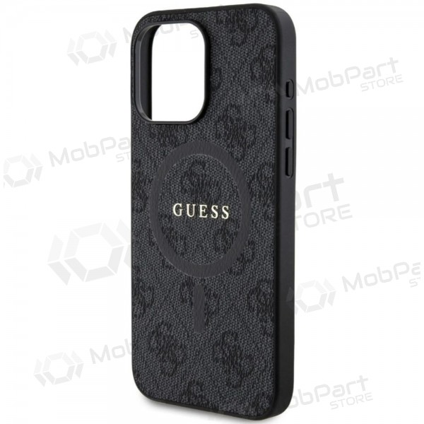 Θήκη Apple iPhone 15 Pro Max - Guess PU Leather 4G Colored Ring MagSafe (μαύρο)