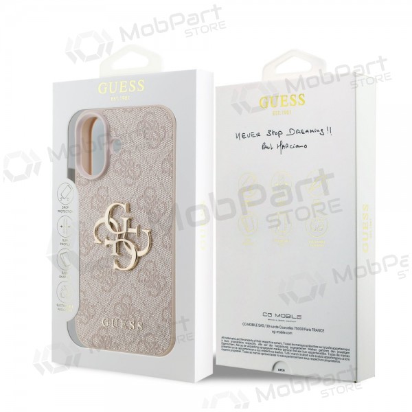 Θήκη Apple iPhone 17 - Guess PU 4G Metal Logo (ροζ)