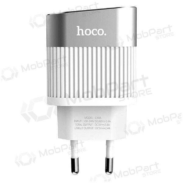Φορτιστής FastCharge HOCO C40A Speedmaster Dual USB (5V 2.4A) (άσπρο)