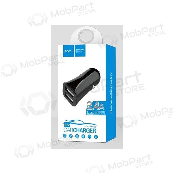 Φορτιστης αυτοκινητου HOCO Z12 Elite Dual USB (5V 2.4A) (μαύρος)