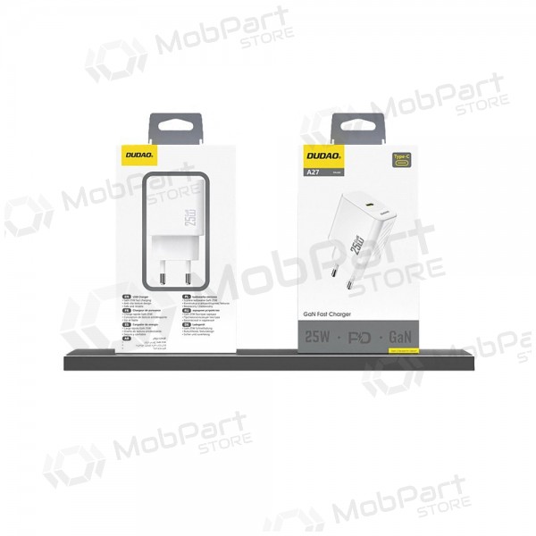 Φορτιστής τηλεφώνου Dudao A27 25 W GaN USB-C λευκός