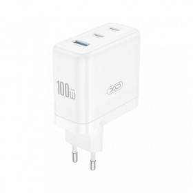 Φορτιστής τηλεφώνου XO CE35 100 W 2x USB-C + USB-A λευκός