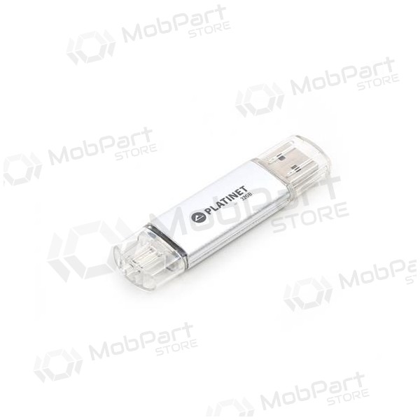 Μονάδα flash Platinet 32GB OTG USB 2.0 + microUSB (ασήμι)