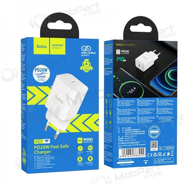 Φορτιστής buitinis Hoco N27 Innovative PD20W άσπρο