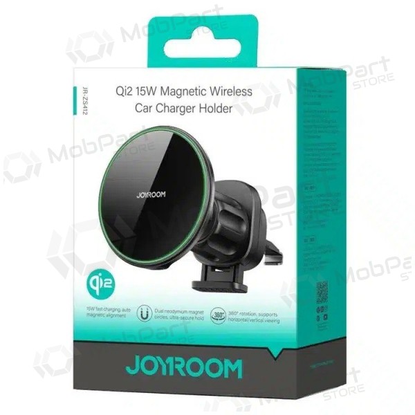 Automobilinis laikiklis-φορτιστής Joyroom JR-ZS412 Qi2 MagSafe 15W μαύρος