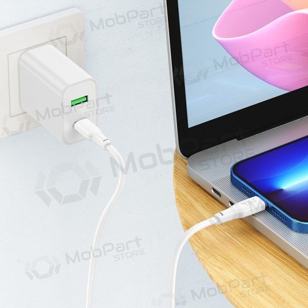 Καλώδιο Lightning Hoco X93 USB-C σε Lightning 2 m PD 20 W λευκό
