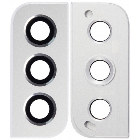 Samsung Galaxy S22 τζαμάκι κάμερας (άσπρο) (με πλαίσιο)