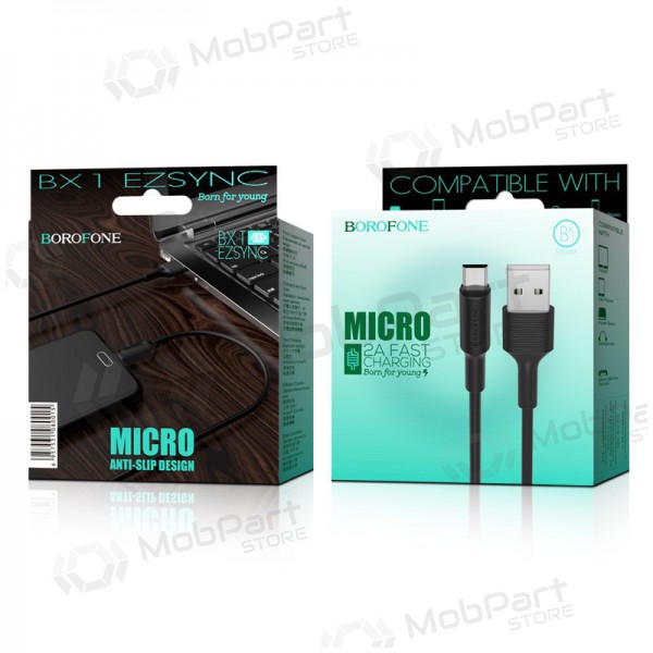 USB καλώδιο Borofone BX1 microUSB 1.0m (μαύρος)