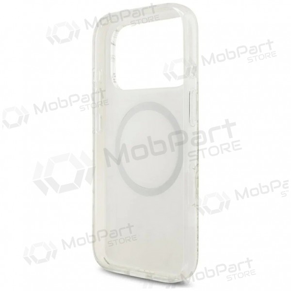 Θήκη Apple iPhone 18 Pro Max - Guess IML Flowers Allover Strap MagSafe (λευκή)