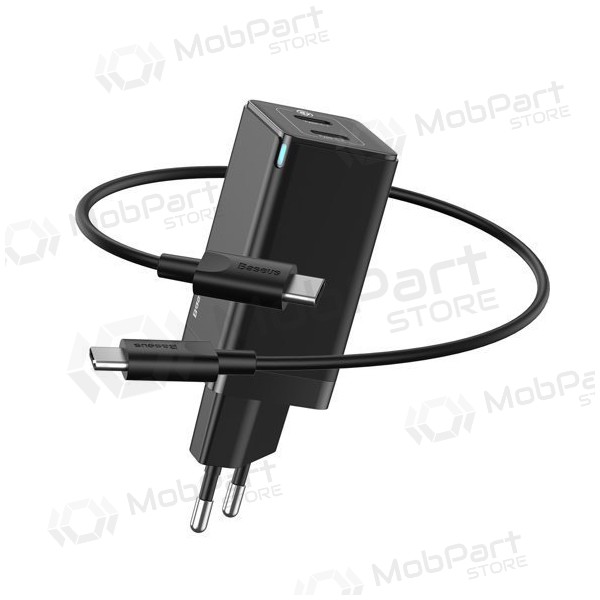 Φορτιστής Baseus GaN 45w (20V/3A) + Type-C καλώδιο (MacBook) (μαύρος)