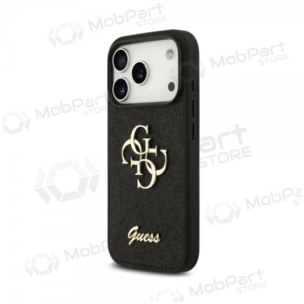 Θήκη Apple iPhone 18 Pro Max - Guess PU Fixed Glitter 4G Metal Logo (μαύρο)