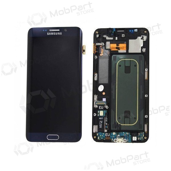 Samsung G925F Galaxy S6 Edge οθόνη (μαύρος) (με πλαίσιο) (μεταχειρισμένος grade B, γνησια)