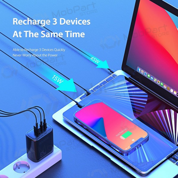 Φορτιστής Dux Ducis C110 2xPD + Quick Charge 3.0 (μαύρος)
