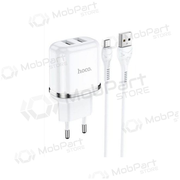 Φορτιστής HOCO N4 Aspiring Dual USB + type-C καλώδιο (5V 2.4A) (άσπρο)