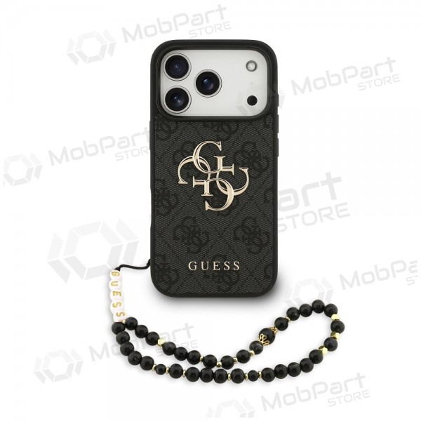 Θήκη Apple iPhone 17 Pro - Guess PU 4G Metal Logo Strap (μαύρο)