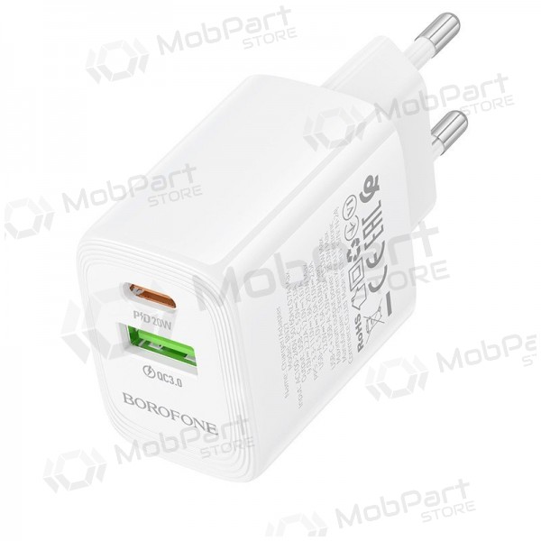 Φορτιστής Borofone BN27 20W USB-C/USB-A άσπρο