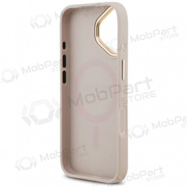 Θήκη Apple iPhone 17 -Guess PU Leather 4G Gold Frame MagSafe- (ροζ)