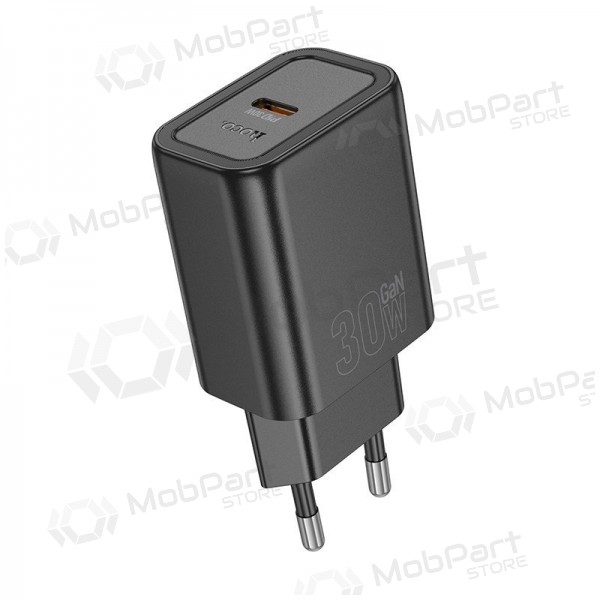 Φορτιστής τηλεφώνου Hoco N63 30 W GaN USB-C + USB-A μαύρος
