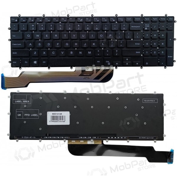 Πληκτρολόγιο DELL Inspiron 5570, 5565, 7566, 7567, 3579, με οπίσθιο φωτισμό.