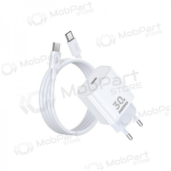 Φορτιστής τηλεφώνου Remax RP-U71 30 W GaN USB-C με καλώδιο USB-C 1 m λευκό